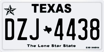 TX license plate DZJ4438