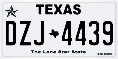 TX license plate DZJ4439