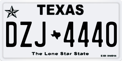 TX license plate DZJ4440