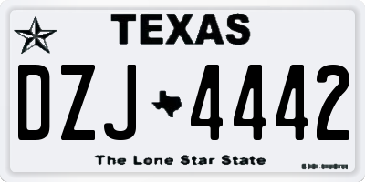 TX license plate DZJ4442