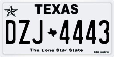 TX license plate DZJ4443