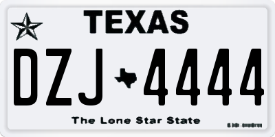 TX license plate DZJ4444