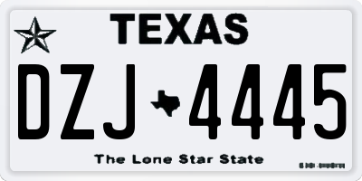 TX license plate DZJ4445