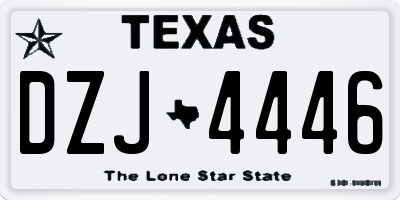 TX license plate DZJ4446