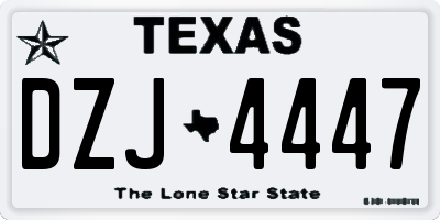 TX license plate DZJ4447