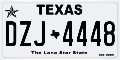 TX license plate DZJ4448