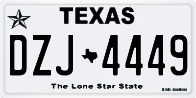 TX license plate DZJ4449
