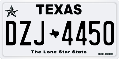 TX license plate DZJ4450