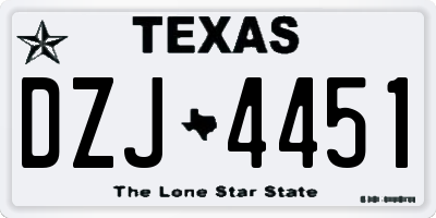 TX license plate DZJ4451