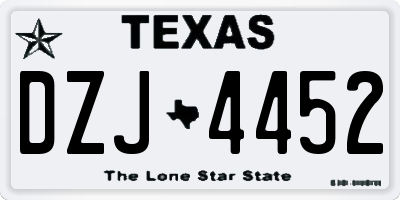 TX license plate DZJ4452