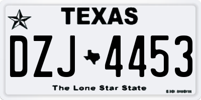 TX license plate DZJ4453