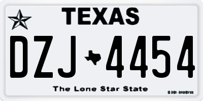 TX license plate DZJ4454