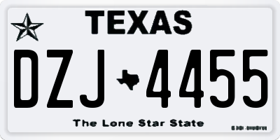 TX license plate DZJ4455