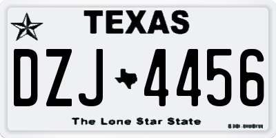 TX license plate DZJ4456