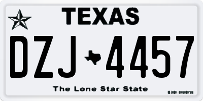 TX license plate DZJ4457
