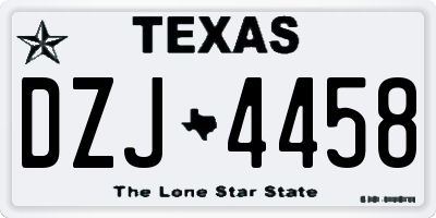 TX license plate DZJ4458