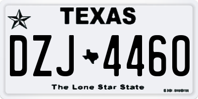 TX license plate DZJ4460