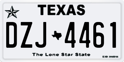 TX license plate DZJ4461