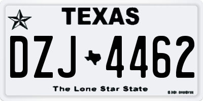 TX license plate DZJ4462