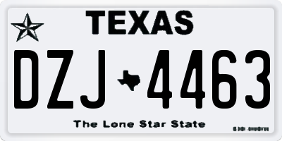 TX license plate DZJ4463