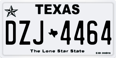TX license plate DZJ4464