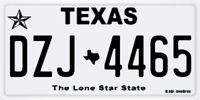 TX license plate DZJ4465