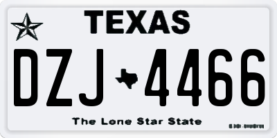 TX license plate DZJ4466