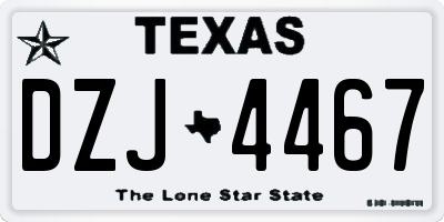 TX license plate DZJ4467