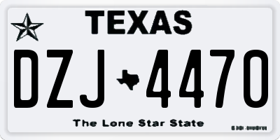 TX license plate DZJ4470