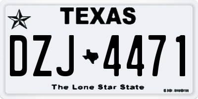 TX license plate DZJ4471