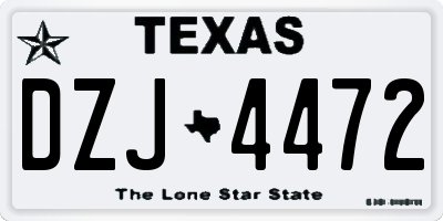 TX license plate DZJ4472