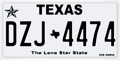 TX license plate DZJ4474