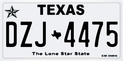 TX license plate DZJ4475