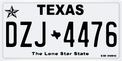 TX license plate DZJ4476