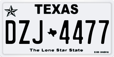 TX license plate DZJ4477