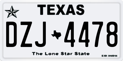 TX license plate DZJ4478