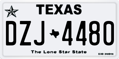 TX license plate DZJ4480