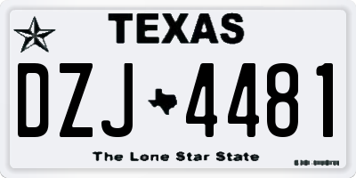 TX license plate DZJ4481