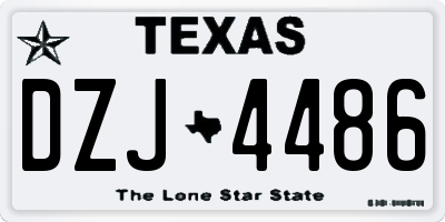 TX license plate DZJ4486