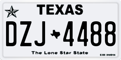 TX license plate DZJ4488