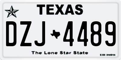 TX license plate DZJ4489