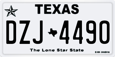 TX license plate DZJ4490