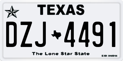 TX license plate DZJ4491