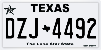 TX license plate DZJ4492