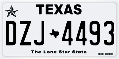 TX license plate DZJ4493