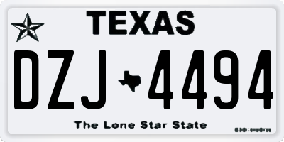 TX license plate DZJ4494