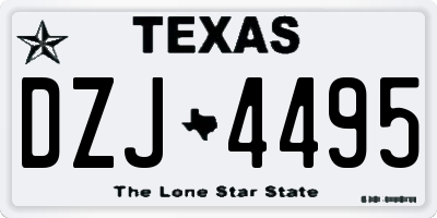 TX license plate DZJ4495