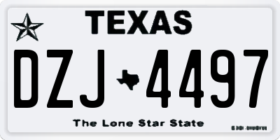 TX license plate DZJ4497