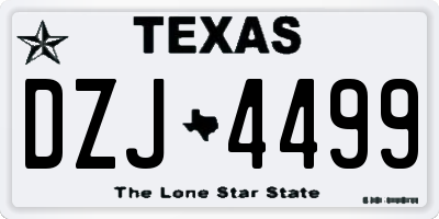 TX license plate DZJ4499