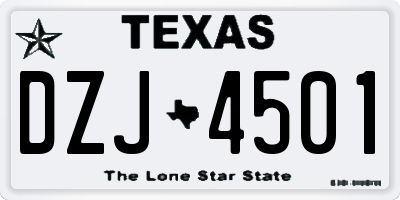 TX license plate DZJ4501